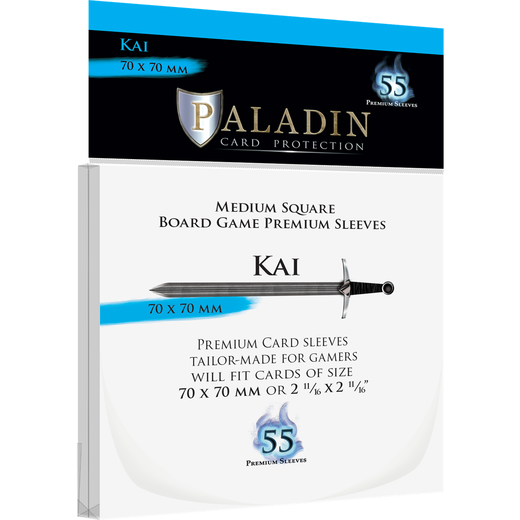 Paladin Sleeves - Kai Premium Square 70x70mm (55 Sleeves) Board&Dice