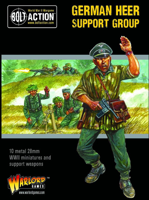 Bolt Action - Tysk Heer Stödgrupp (HQ, Mortar & MMG) Warlord Games