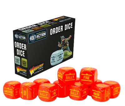 Bolt Action Orders Dice - Röd (12 stycken) Warlord Games