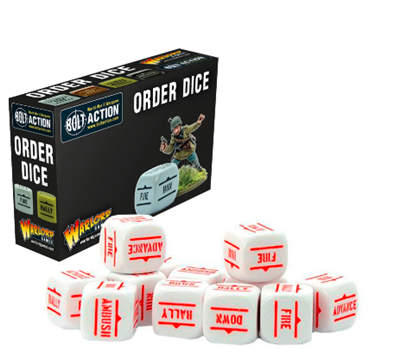 Bolt Action Order Dice - Vita Tärningar för Spel Warlord Games