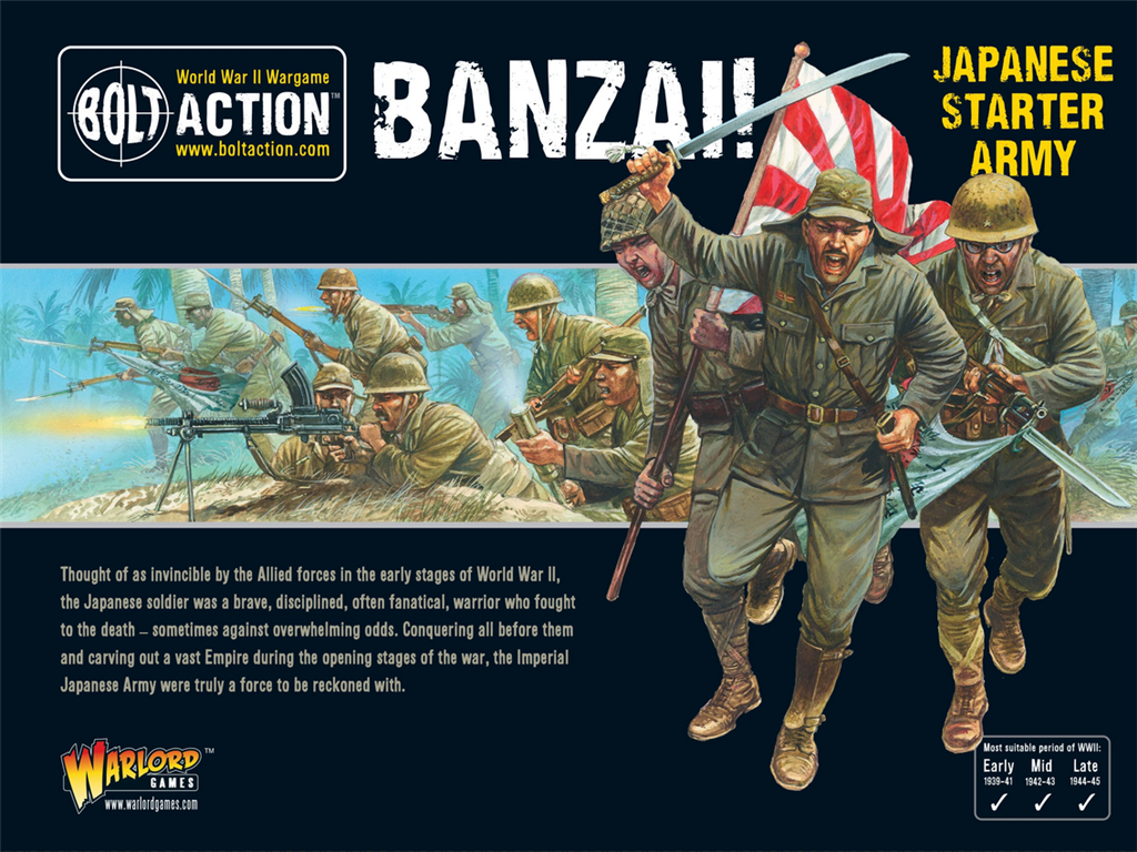 Banzai! Japansk Startarmé för Bolt Action Warlord Games