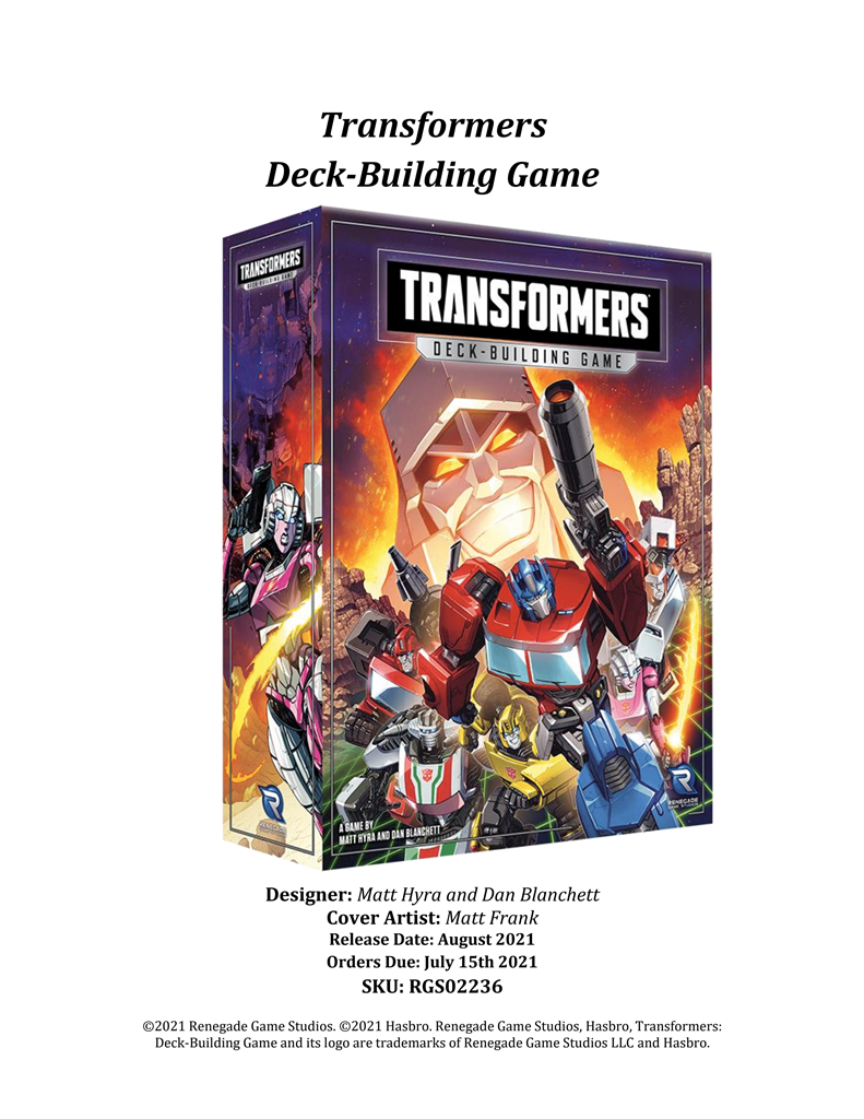 Transformers Deck-Building Game Renegade Game Studios