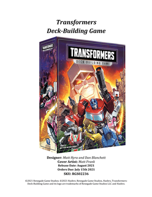 Transformers Deck-Building Game Renegade Game Studios