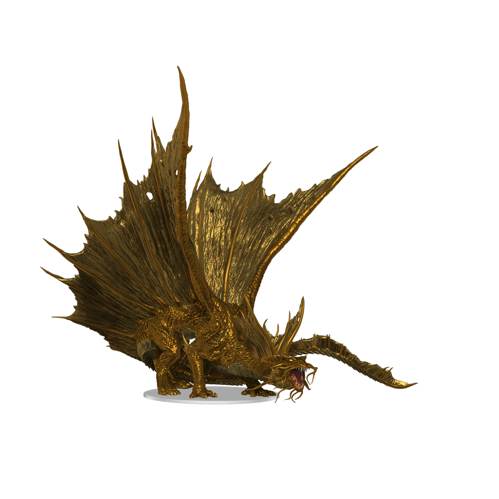 D&D Icons of the Realms: Premiumfigur av Vuxen Gulddrake