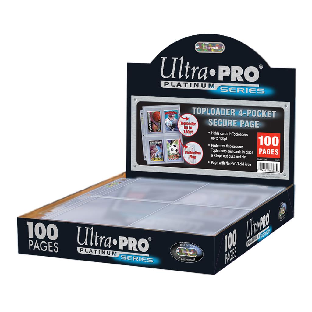 UP - 4-Pocket Secure Platinum Page för Toploaders (100 Sidor) Ultra Pro