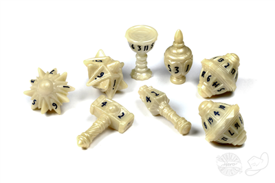 PolyHero Cleric 8 Tärningsset Celestial Ivory Tabletop Tycoon