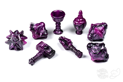 PolyHero Cleric 8 Dice Set Vile Violet Tabletop Tycoon