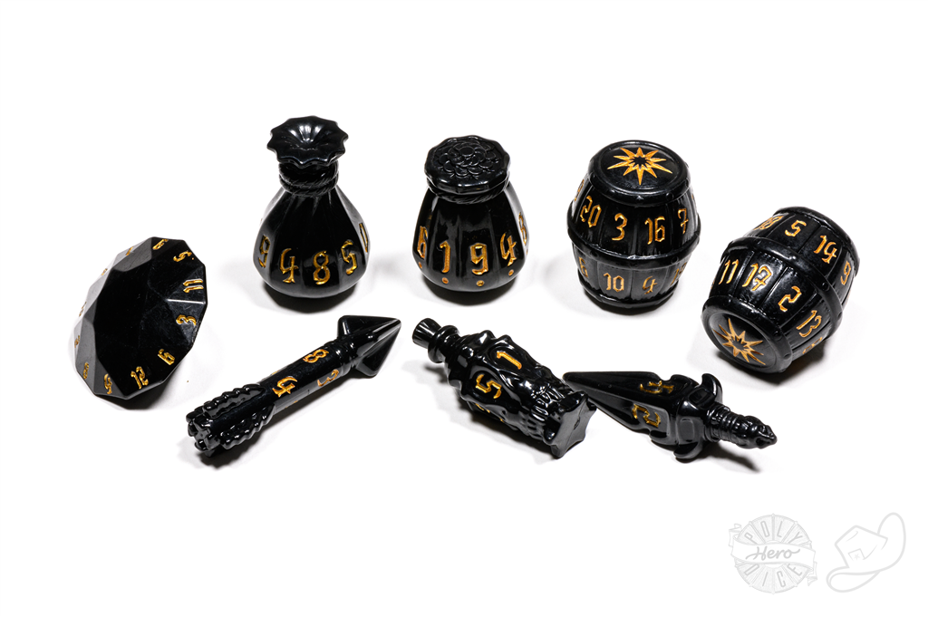 PolyHero Rogue 8 Dice Set Nightshade Tabletop Tycoon