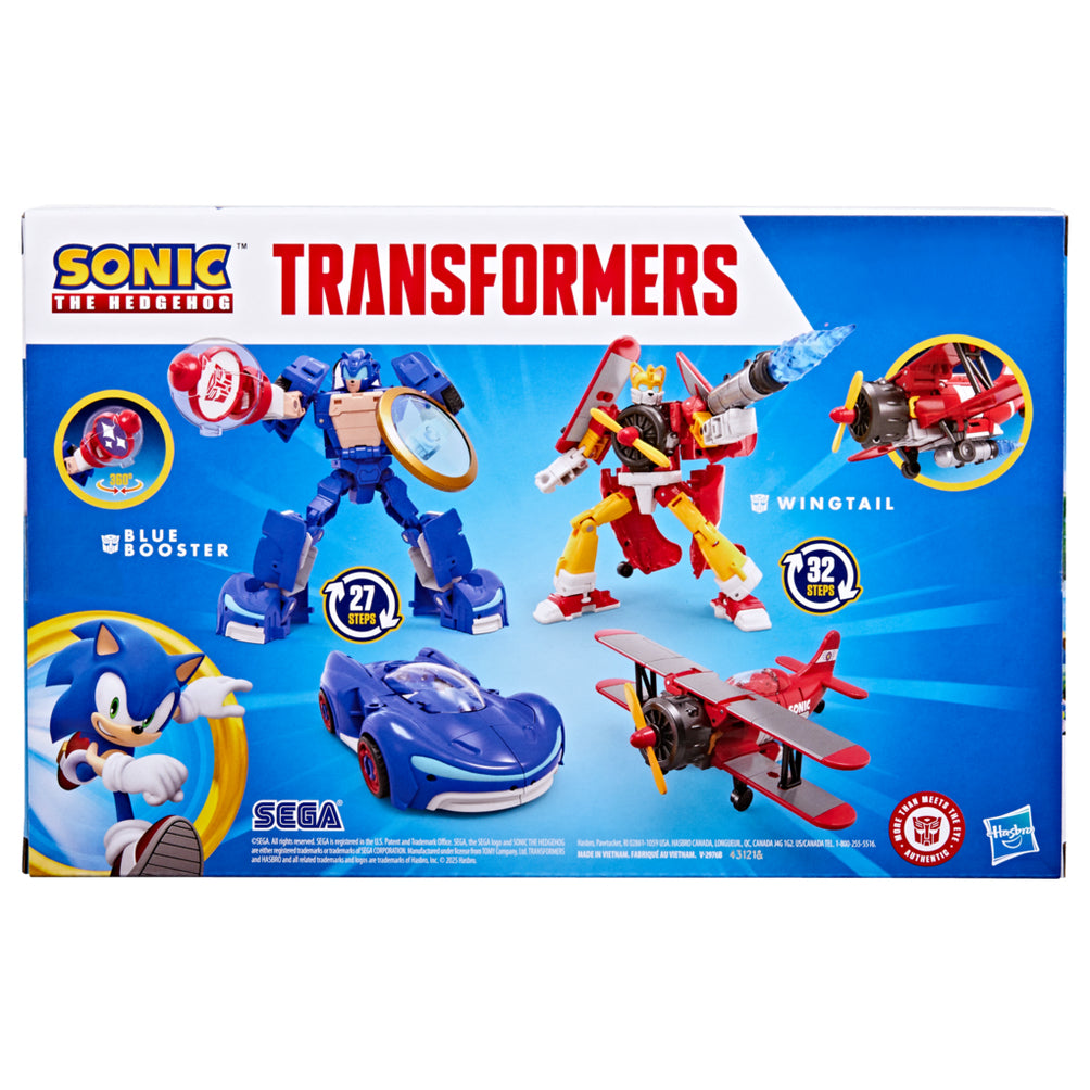 Transformers Collaborative Sonic the Hedgehog x Transformers Wingtail och Blue Booster Action Figur Hasbro