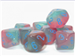 Gemini Gel Grön-Rosa/Blå Luminary Set om 10 d10s Chessex