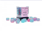 Gemini 12mm d6 Gel Grön-Rosa/Blå Luminary Tärningsblock (36 tärningar) Chessex