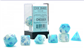 Gemini Polyhedral Pearl Turquoise-White/Blue Luminary 7-Die Set Chessex