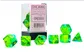 Gemini Polyhedral 7-Die Set i Translucent Green-Teal/Gul Chessex