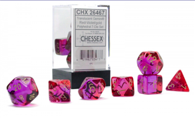 Gemini Polyhedral Tärningsset Röd-Violett/Guld - 7 Die Chessex