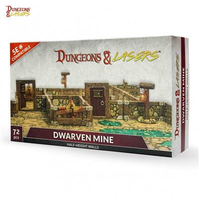 Dungeons & Lasers - Dvärggruva Halvhöga Väggar - EN Archon Studio