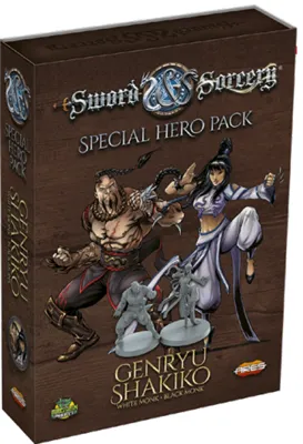 Sword & Sorcery - Vit/Svart Munk (Genryu/Shakiko) Hjältepaket Ares Games