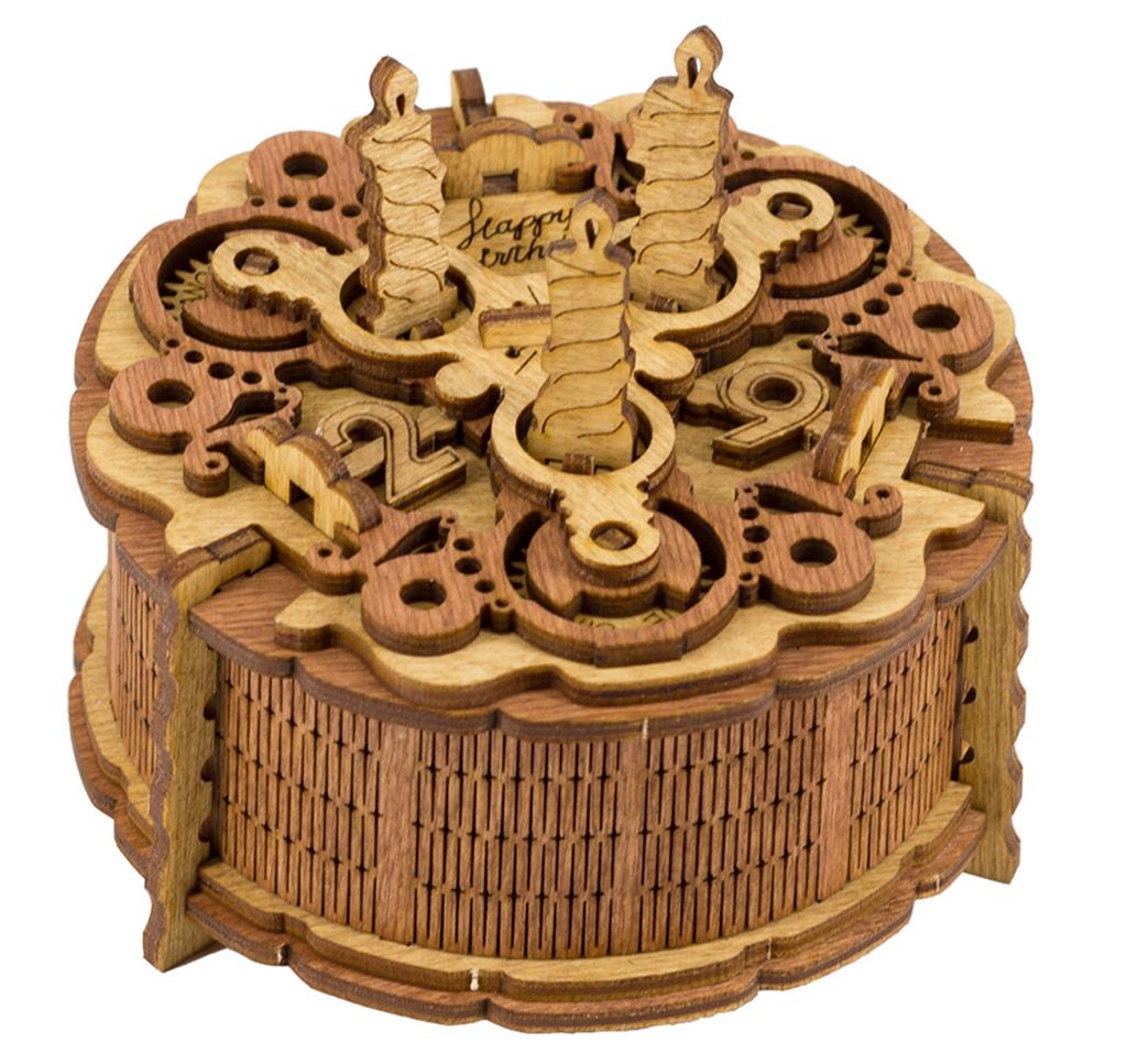 Gift Puzzle Box - Wooden Gift Vault - Birthday Cake iDventure
