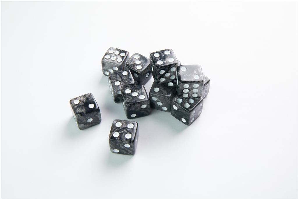 Gamegenic Galaxy Series - Moon - D6 Tärningsset 16 mm (12 st) Gamegenic