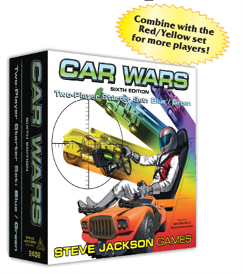 Car Wars 6th Edition Two-Player Starter Set Blå/Grön - EN Steve Jackson Games