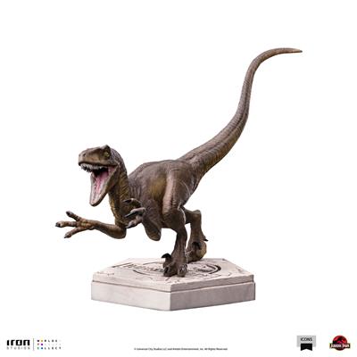 Jurassic World Icons - Velociraptor A Statue Iron Studios & MiniCo
