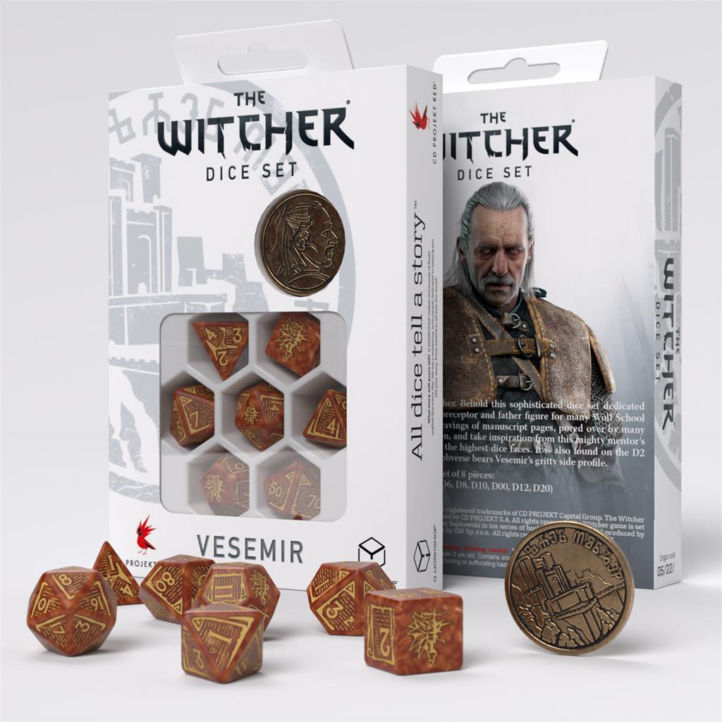 The Witcher Dice Set Vesemir - Den Kloka Witcher Q-Workshop