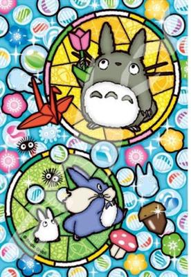 My Neighbor Totoro - Stained glass Puzzle with 126 pieces and glass beads