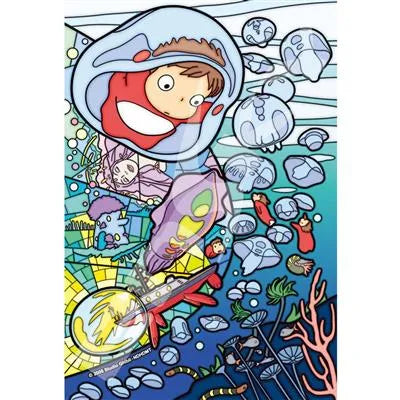Stänkt Glas Pussel 126P Ponyo Under Vattnet Semic