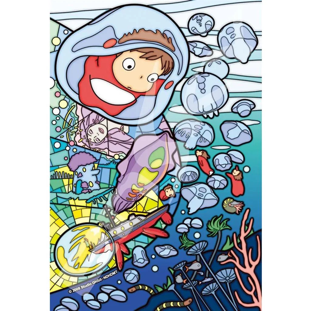Stänkt Glas Pussel 126P Ponyo Under Vattnet Semic