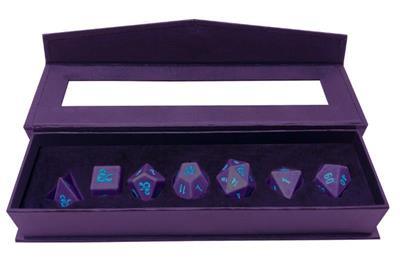 UP - Phandelver Kampanj 7RPG Heavy Metal Tärningar "Royal Purple och Sky Blue" Ultra Pro