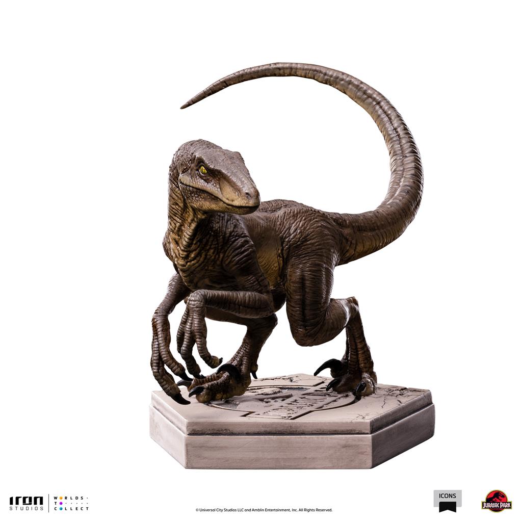 Jurassic Park Icons - Velociraptor C Statue Iron Studios & MiniCo