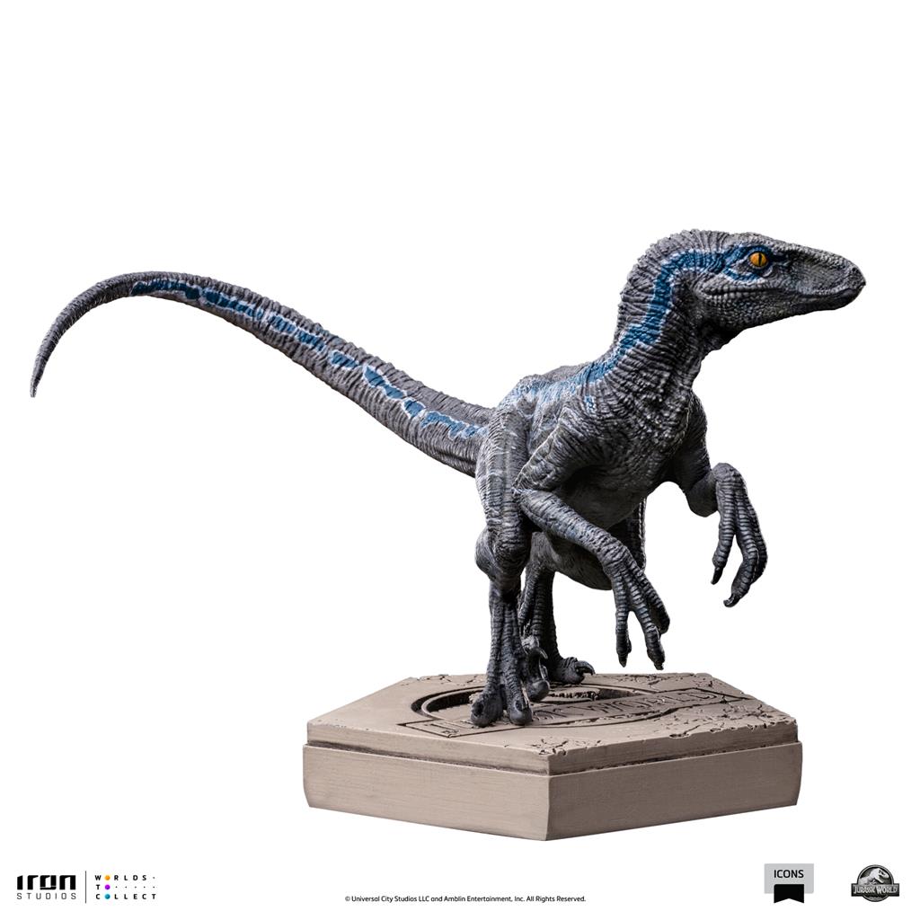 Velociraptor Blue B - Jurassic Park Staty Iron Studios & MiniCo