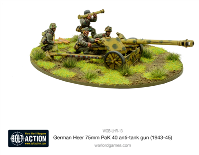 Bolt Action - Tysk Heer 75mm PaK 40 Pansarvärnskanon (1943-45) Warlord Games