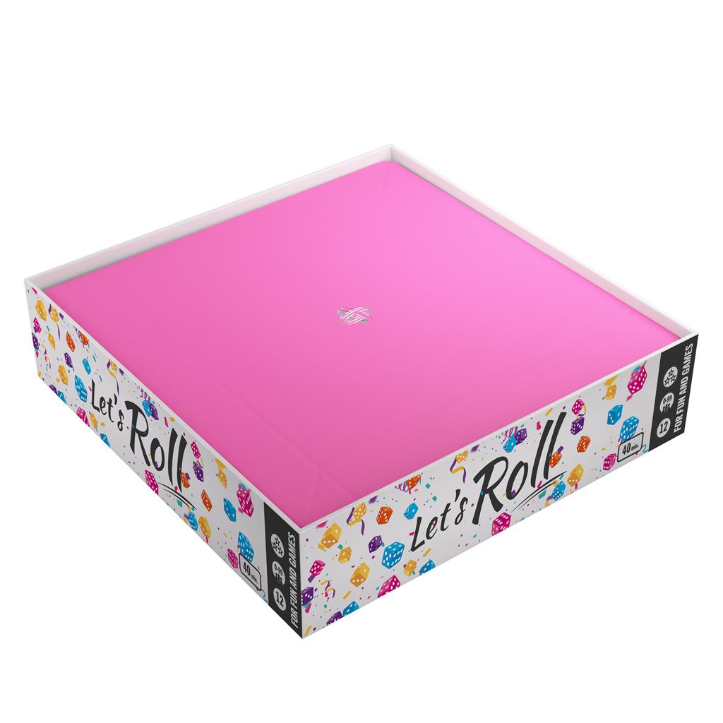 Gamegenic - Magnetisk Tärningsbricka Fyrkantig Svart/Rosa Gamegenic
