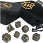 ENHANCE Bordsrollspel 7pc DnD Metalltärningsset med Fodral och Tärningspåse Enhance Gaming