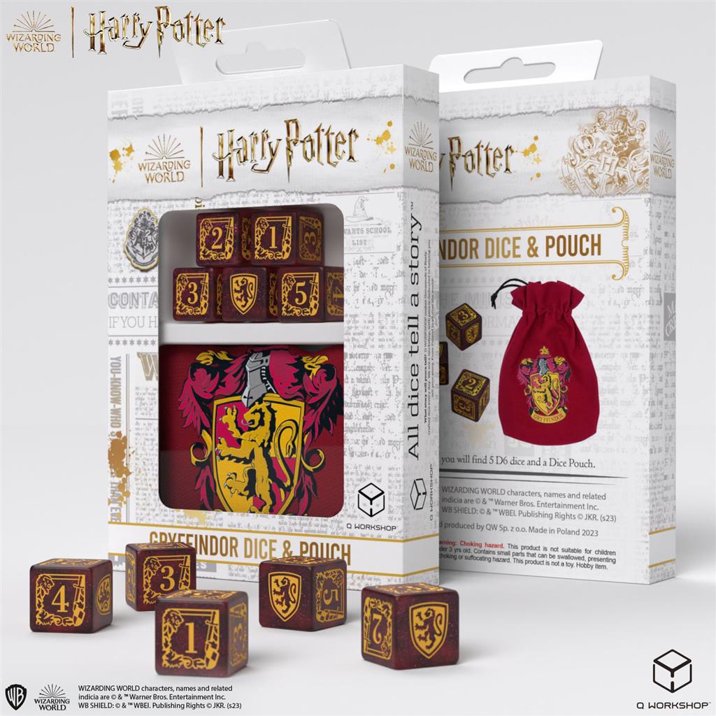 Harry Potter Gryffindor Dice & Pouch Set Q-Workshop
