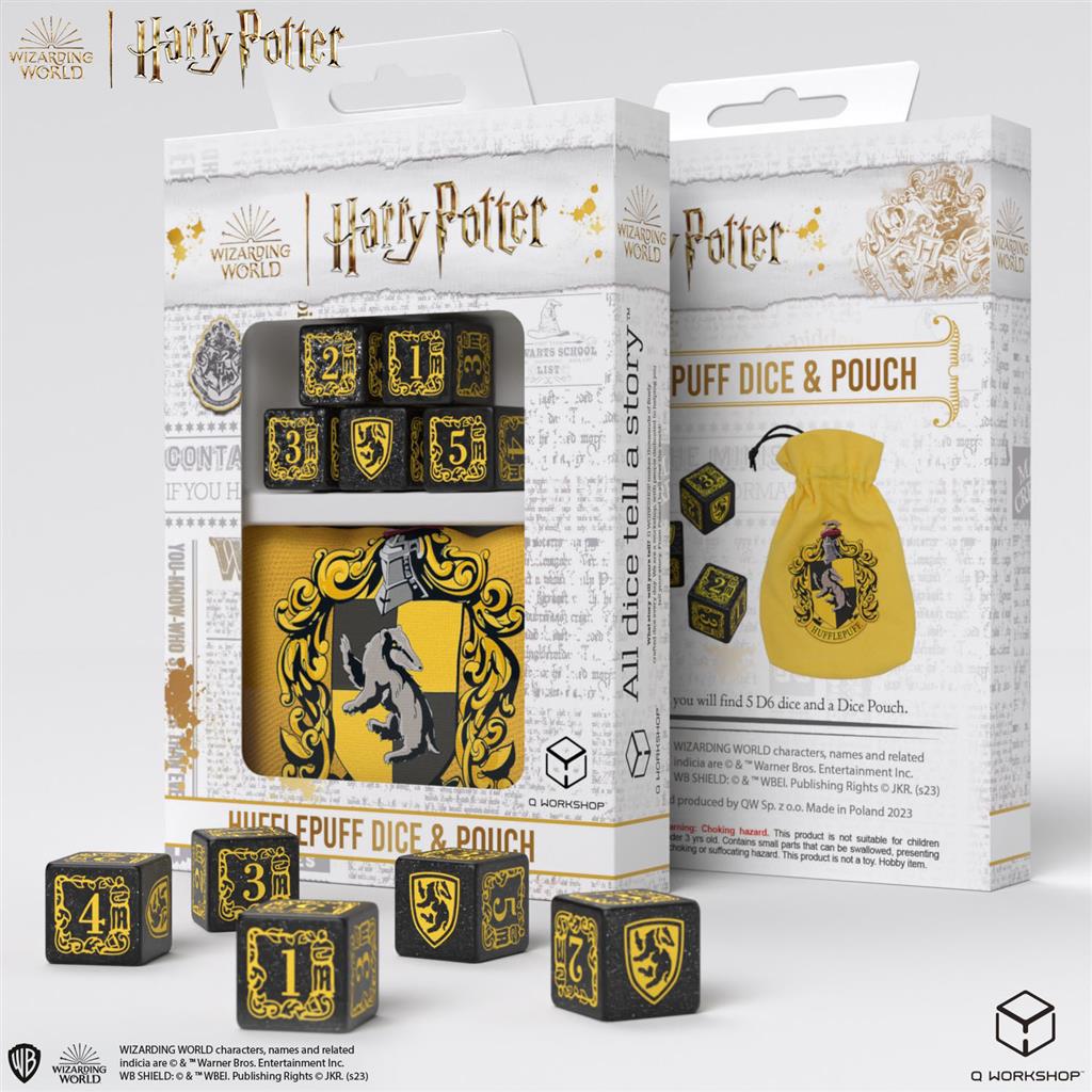 Harry Potter Hufflepuff Tärningsset & Påse Q-Workshop