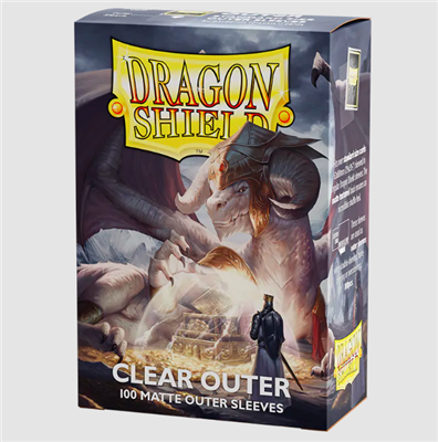 Dragon Shield Standard Size Outer Sleeves - Matte Clear (100 Sleeves) Arcane Tinmen