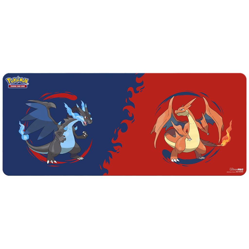 UP - Mega Charizard X and Mega Charizard Y 6ft Table Playmat for the Pokémon Trading Card Game