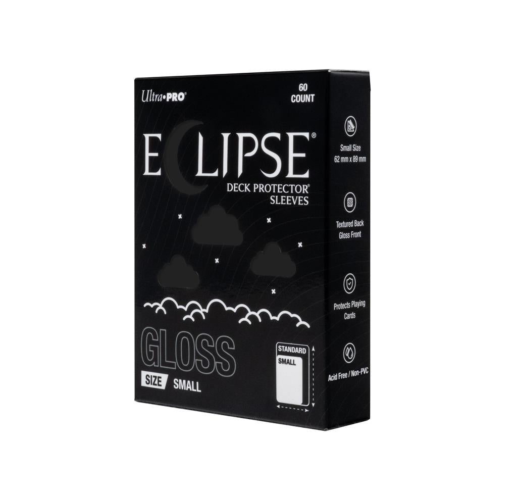 ECLIPSE® Gloss Small DECK PROTECTOR® Sleeves: Jet Black - 60ct
