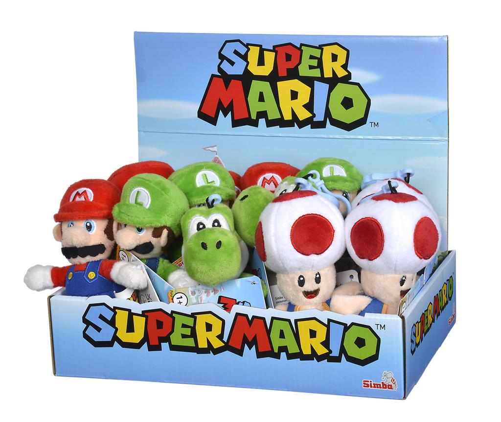 Super Mario - Plush Keychains, 4-sort. (CDU of 12)