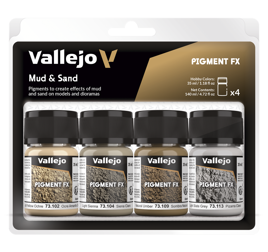 Vallejo - Pigments / 4 pigments set - Mud & Sand 35 ml