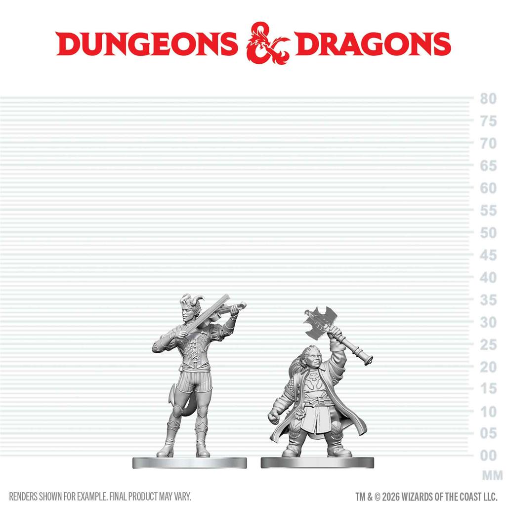 D&D Nolzur's Marvelous Miniatures: Tiefling Bard & Dwarf Cleric - EN