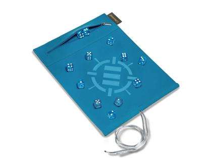 ENHANCE Roll on a Scroll™ Dice Rolling Mat & 12pc 6 Sided Dice Set - Blue
