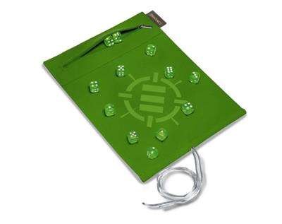 ENHANCE Roll on a Scroll™ Dice Rolling Mat & 12pc 6 Sided Dice Set - Green