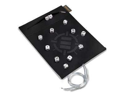 ENHANCE Roll on a Scroll™ Dice Rolling Mat & 12pc 6 Sided Dice Set White