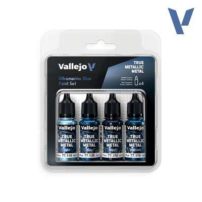 Vallejo True Metallic Metal Ultramarine Blue Paint Set (4)