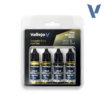 Vallejo True Metallic Metal Greenish Gold Paint Set (4)