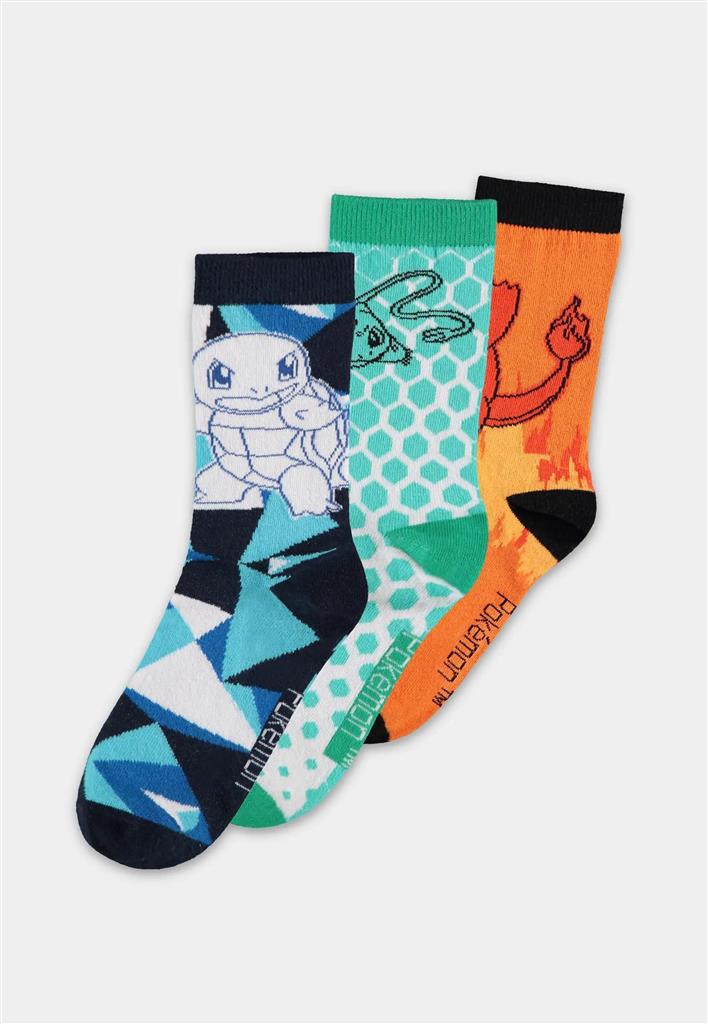 Pokémon - Crew Socks (3 Pack) - Kanto Starters - 39/42