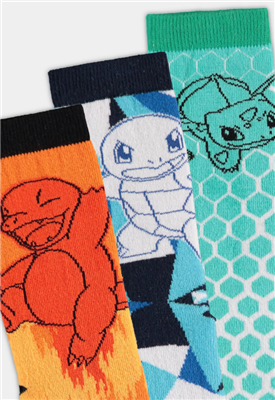 Pokémon - Crew Socks (3 Pack) - Kanto Starters - 39/42