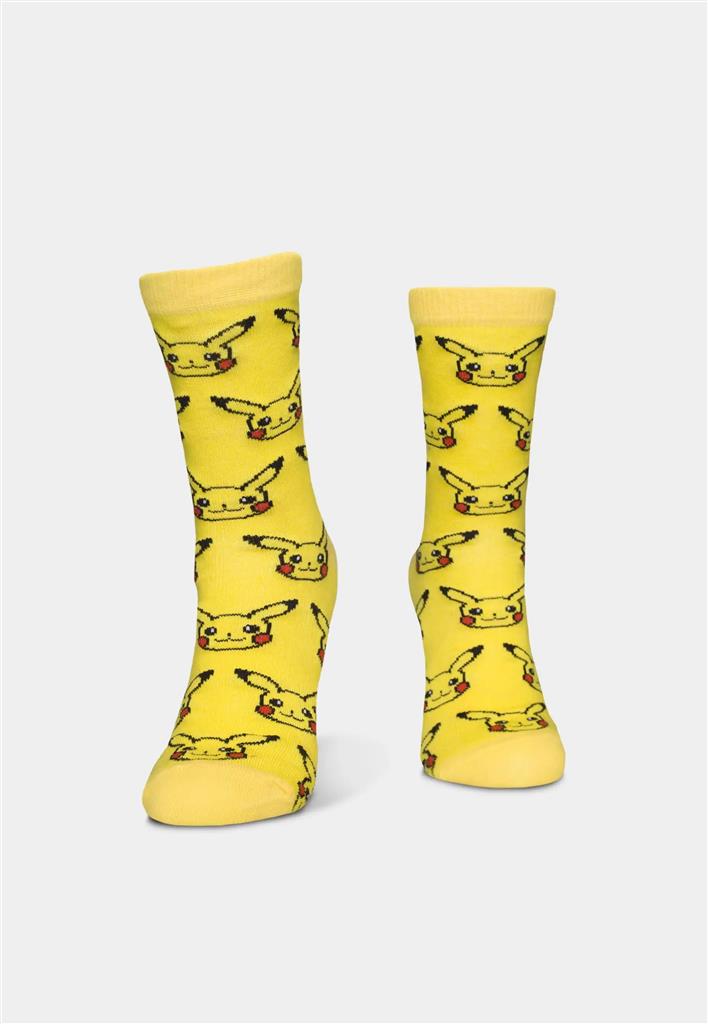 Pokémon - Crew Socks (3 Pack) - Charmander, Pikachu, Eevee - 35/38